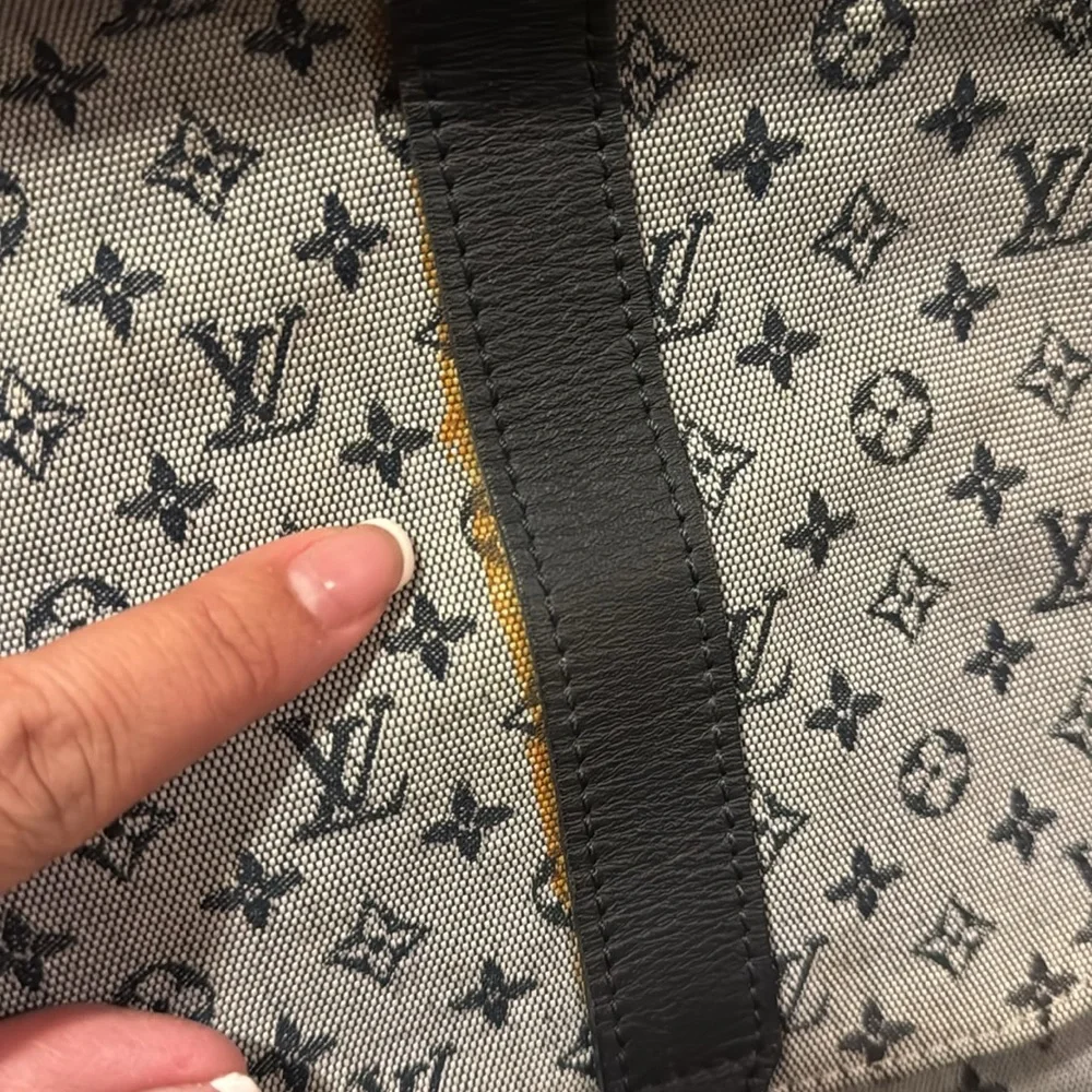 Louis Vuitton Gray Monogram Messenger Bag with Dark Leather Straps